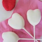 Easy Valentines Day treats white chocolate covered peep hearts