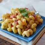 Quick Pasta & Ham Skillet that can be finished in 20 minutes. Perfect filling dinner for busy nights!