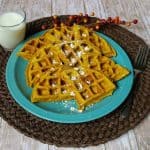 Bring the family together for breakfast with these Pumpkin Waffles With Oats. Not only are these a great Sunday morning breakfast but a school lunch meal as well! - Teaspoon of Goodness