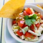 One of my favorite ways to amp up flavor without a ton of calories is to add a tasty salsa like this spicy Crunchy Cabbage Salsa Recipe to our meals. - Teaspoon of Goodness