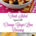 This Cantaloupe & Blackberry Easy Fruit Salad with an Orange Ginger Lime Dressing is ideal for serving up as a great addition to any meal, but even better for a special dinner party. - Teaspoon Of Goodness