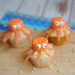 Our classic base cupcakes recipe is my favorite since it is so light, easy, and moist. The big part of this unique cupcake is the Octopus design. A few orange candy melts, some frosting, and of course, a marshmallow and candy for accents and you have a super easy and fun cupcake the kids will absolutely love. - Teaspoon Of Goodness