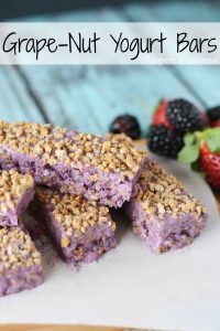 Healthy Yogurt Bar options are harder to find in stores than I thought. This Grape-Nut Yogurt Bar Recipe is so yummy and much better for you than the sugar-laden options you find on the shelves! - Teaspoon of Goodness