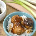 Teriyaki Honey Chicken Meatballs with sesame seeds