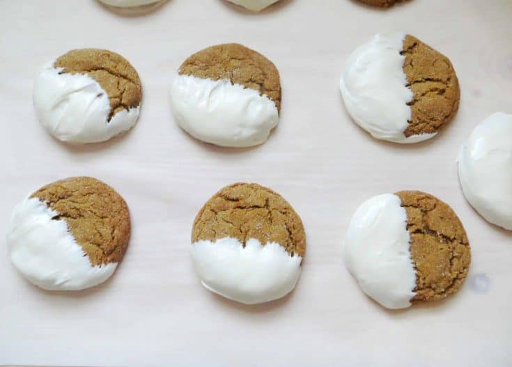 White Chocolate Dipped Ginger Snaps