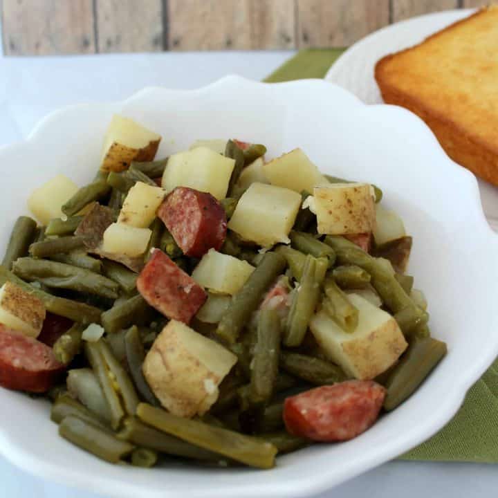 Slow Cooker Green Beans, Sausage & Potato Dinner-image