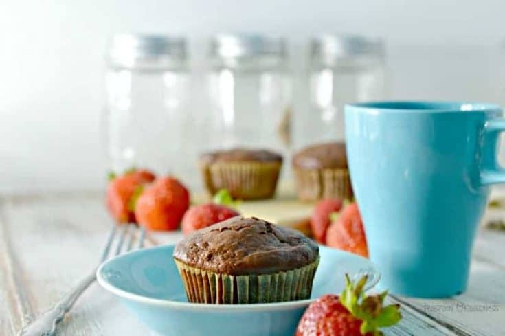 Double Chocolate Strawberry Muffins