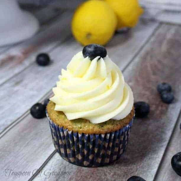 Lemon Blueberry Cupcakes with Lemon Buttercream Frosting