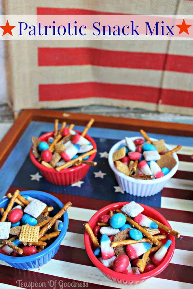 Easy Peasy Patriotic Snack Mix | Teaspoon Of Goodness