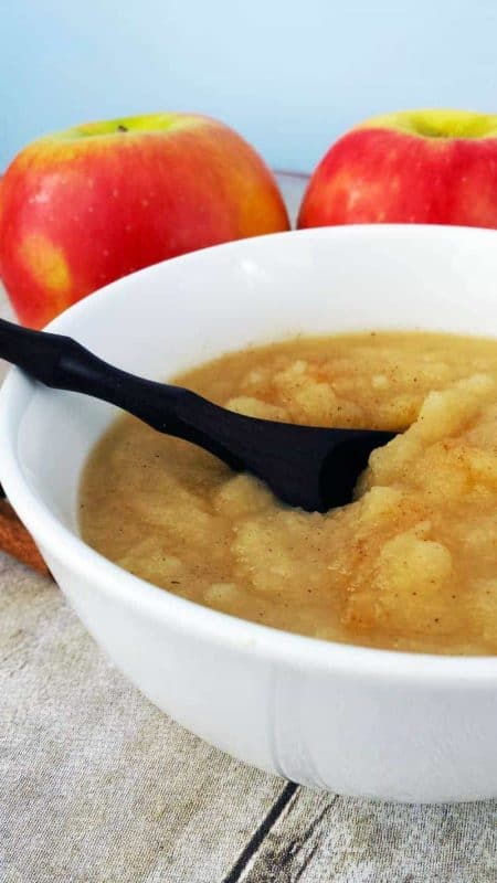 Homemade cinnamon applesauce is easy and cheap to make plus you get to have complete control over your ingredients. It's a fun fall project with the kids. - Teaspoon Of Goodness