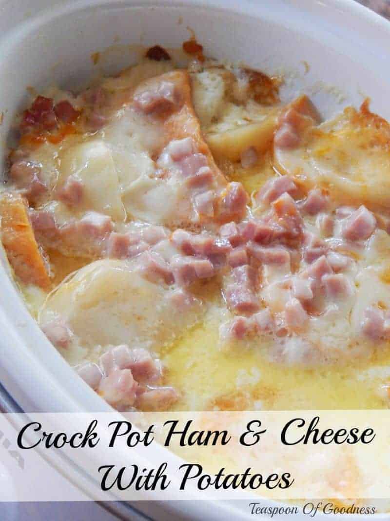 Crockpot Ham & Cheese Potatoes | Teaspoon of Goodness