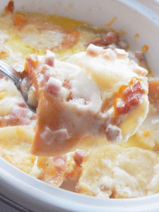 Everyone loves a good Crockpot recipe, and these Crockpot Ham & Cheese Potatoes are an excellent side dish or meal in themselves. - Teaspoon Of Goodness