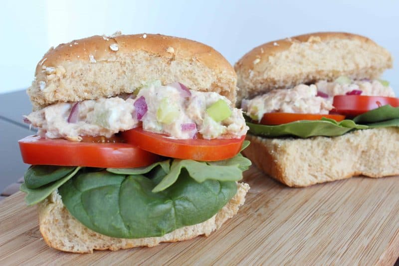 Snag this easy as can be tuna slider recipe that is packed with fresh veggies for lunch or a light dinner. - Teaspoon Of Goodness