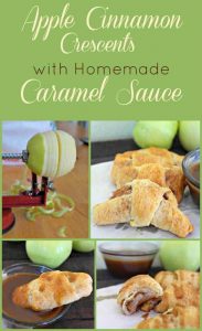 Apple Cinnamon Crescent Rolls with Homemade Caramel Sauce