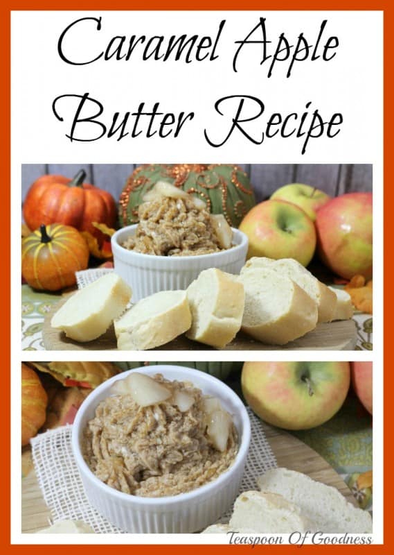 One of my favorite things about fall is this delicious Caramel Apple Butter Recipe spread over a nice piece of whole grain toast. - Teaspoon Of Goodness