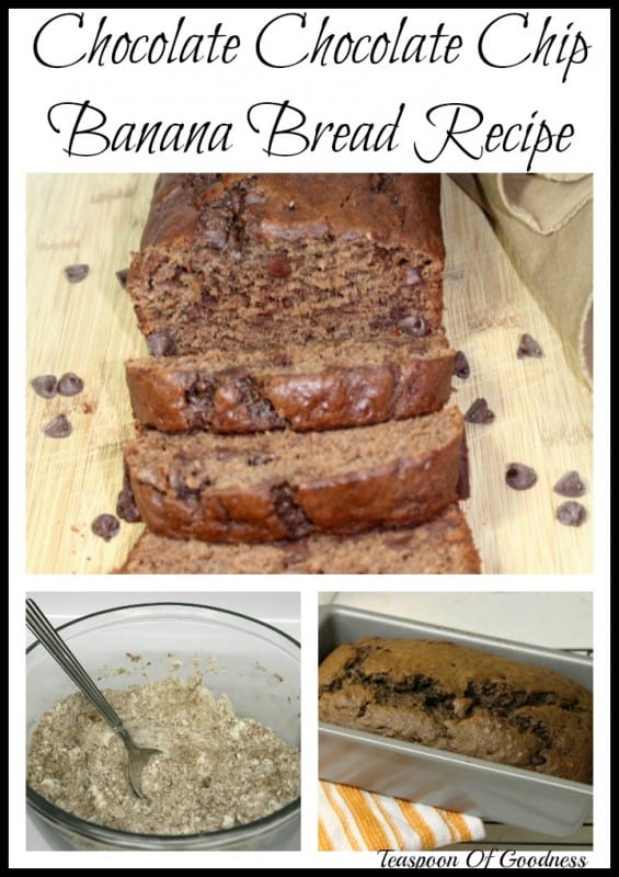 Chocolate Chocolate Chip Banana Bread Recipe - Teaspoon Of Goodness