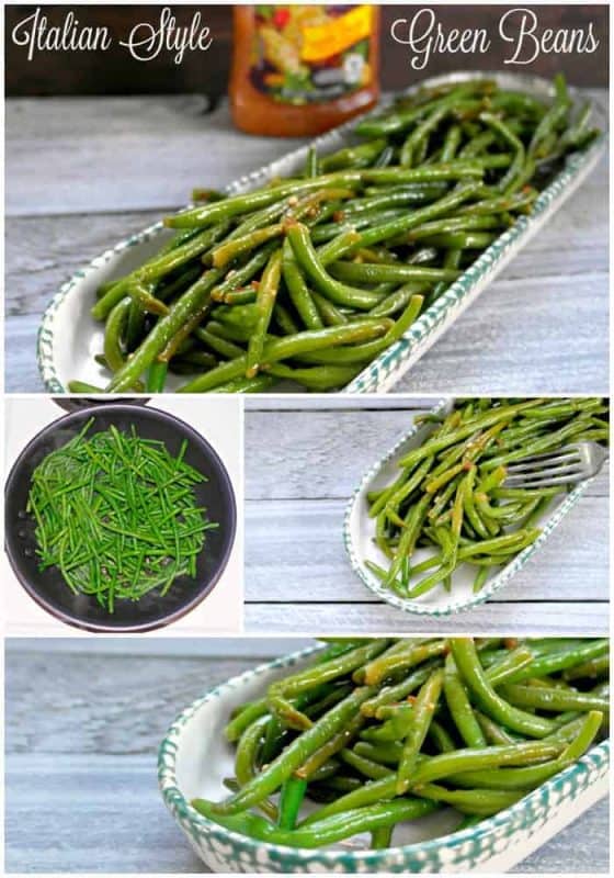 These Italian Seasoned Fresh Green Beans are the easiest 2 ingredient green bean recipe you can find and everyone will love them, even the kids! - Teaspoon Of Goodness