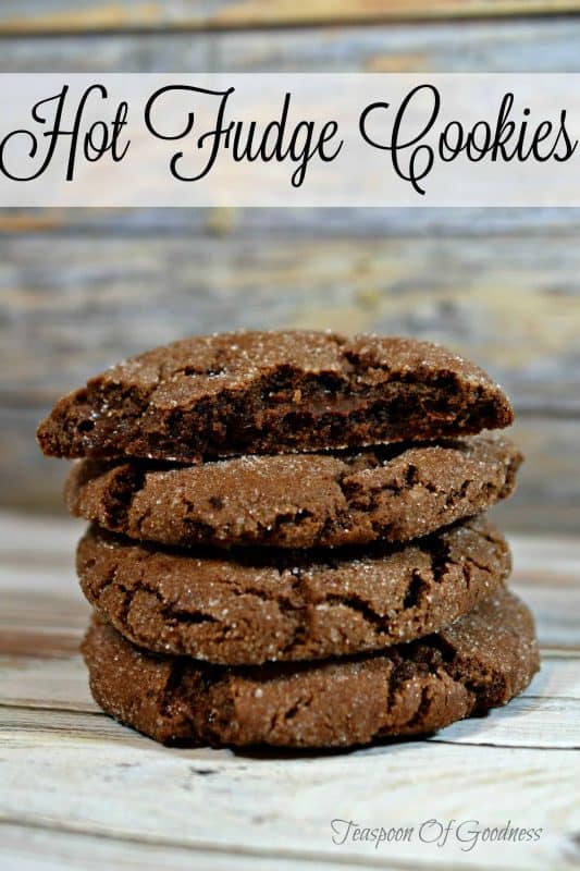 For all the chocolate lovers out there, these Hot Fudge Homemade Cookies are an amazing choice for a bedtime snack with a warm glass of milk. - Teaspoon Of Goodness