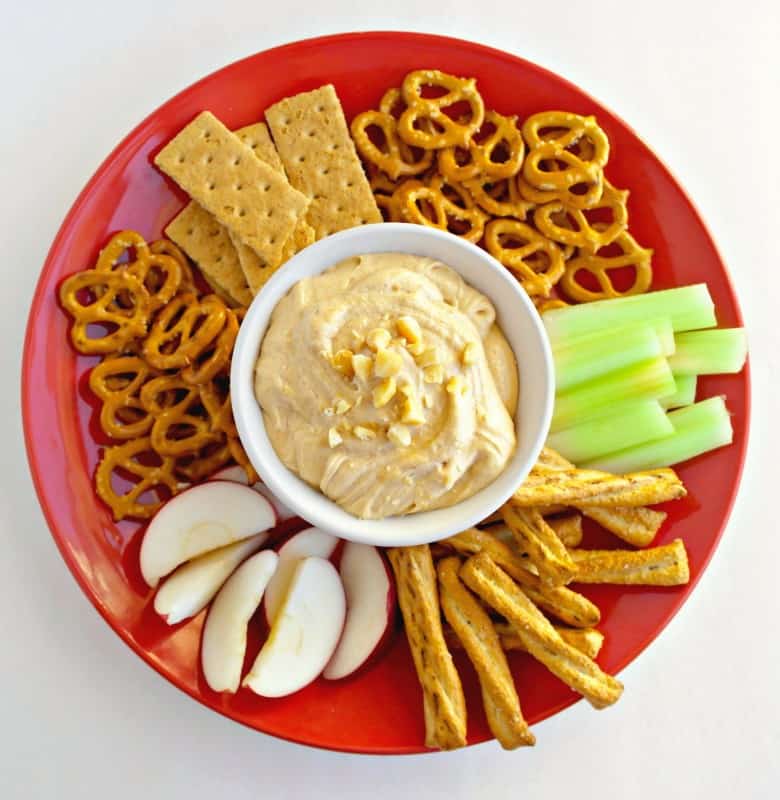 This Peanut Butter Dip is one of the easiest and most delicious snacks or desserts you will ever make. - Teaspoon Of Goodness