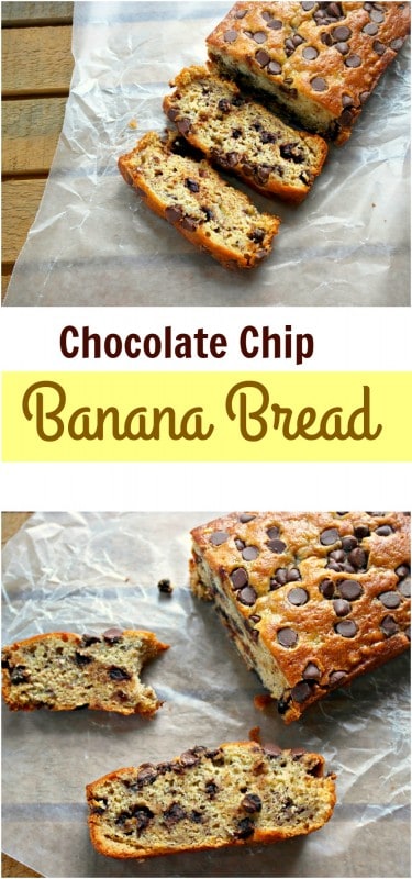 Sweetened with ripe bananas, this Chocolate Chip Banana Bread is a favorite for many who love using budget friendly ingredients to make special treats for their family. - Teaspoon Of Goodness