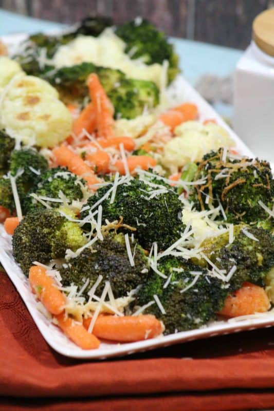 If you struggle to get your kids to eat vegetables, this Parmesan Roasted Veggies recipe is the perfect solution. With tons of great nutrient-dense vegetables and great flavors kids won't complain when you add this to their plate. - Teaspoon Of Goodness