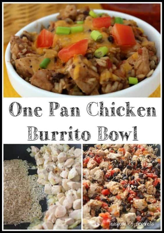 I love easy one pot meals, and this One Pan Chicken Burrito Bowl recipe is a new favorite for our family. I can have everything I love in my favorite burrito bowl, cooked all in one pot so there is little cleanup. - Teaspoon Of Goodness