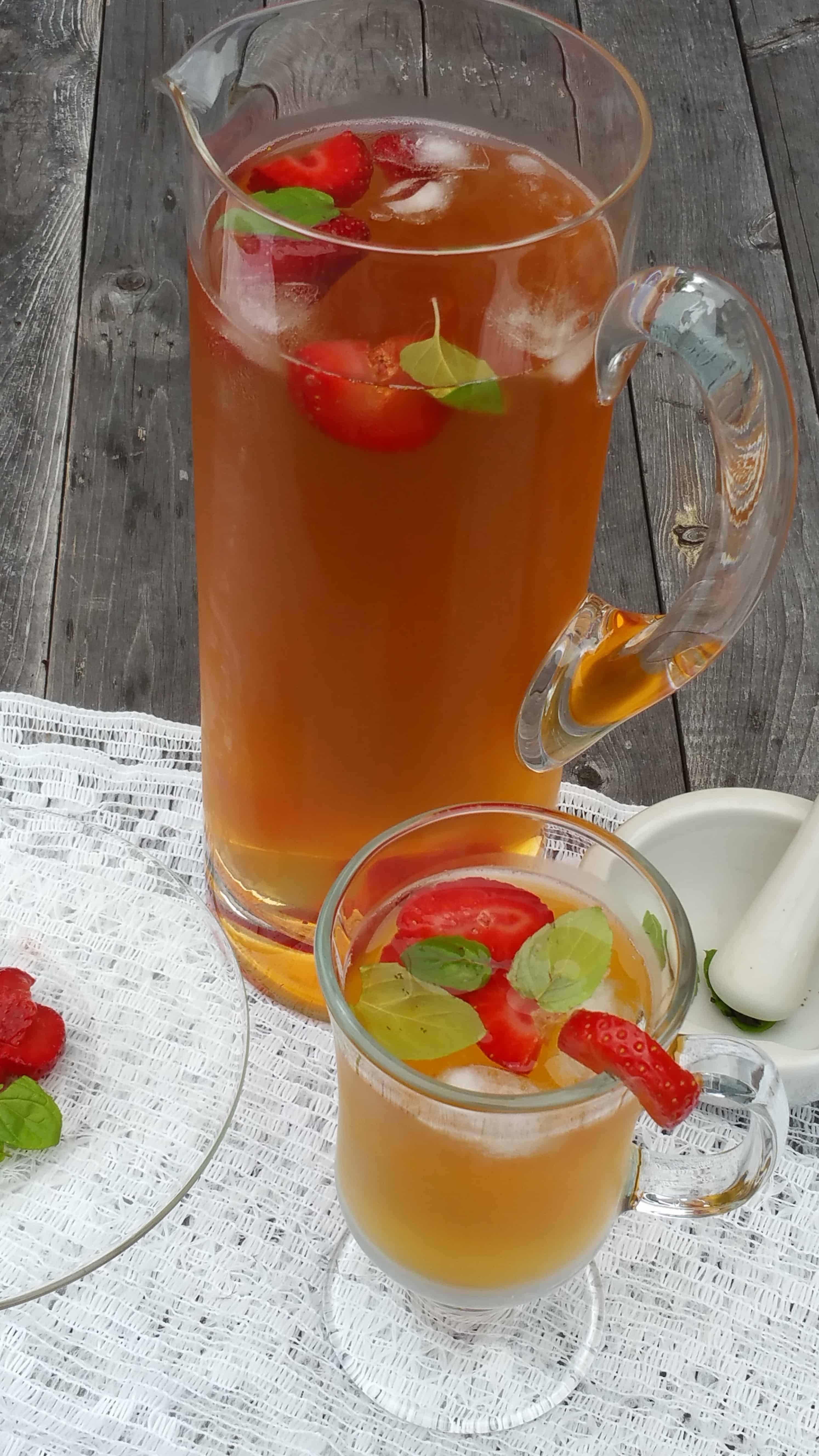 Strawberry Mint Infused Iced Tea Recipe Teaspoon Of Goodness