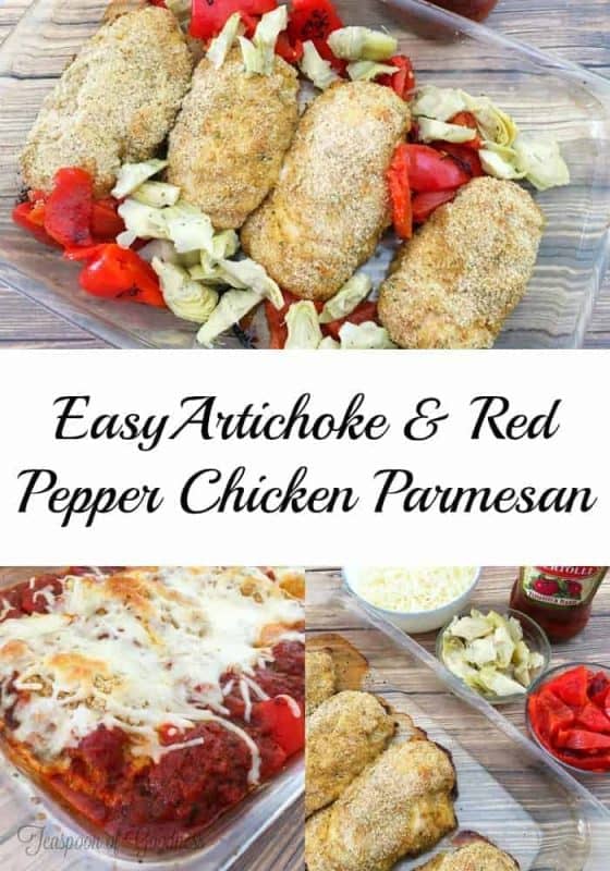 Tuscon Inspired Easy Chicken Parmesan is ideal for those busy weeknights when you want something that is special, but you don't have time to spend hours simmering a sauce. - Teaspoon of Goodness