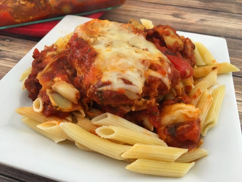 Tuscon Inspired Easy Chicken Parmesan is ideal for those busy weeknights when you want something that is special, but you don't have time to spend hours simmering a sauce. - Teaspoon of Goodness