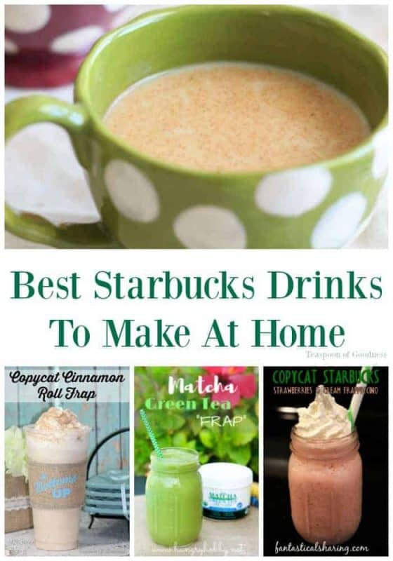 When I think about the best Starbucks drinks recipes, I often wish I could afford to have them every single day. The thing is, with this great list of copycat recipes you can make at home, I can! - Teaspoon of Goodness