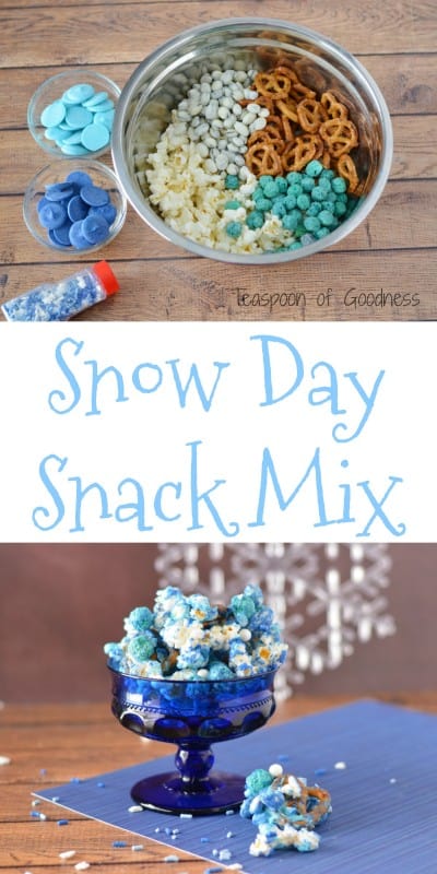 Whether you have snow on the ground or are longing for snow, this fun Snow Day Snack Mix is a great way to help kids have fun with snack time! - Teaspoon of Goodness