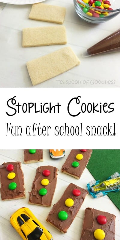 Want your kids to learn while having their snack? Look no further than this Stoplight Iced Chocolate Shortbread Cookies recipe! - Teaspoon of Goodnes