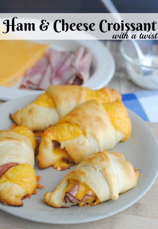 Ham & Cheese Croissants are the perfect meal any time of day. Whether you serve these for breakfast, lunch, or dinner, they are going to make everyone in your house happy. - Teaspoon of Goodness