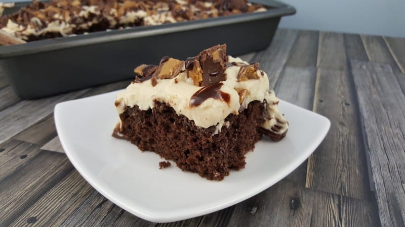 I am a huge fan of the classic poke cake, but this Peanut Butter Chocolate Poke Cake may very well be the best easy dessert recipe I have ever made. It is rich, decadent, easy to make, and satisfies all the cravings.