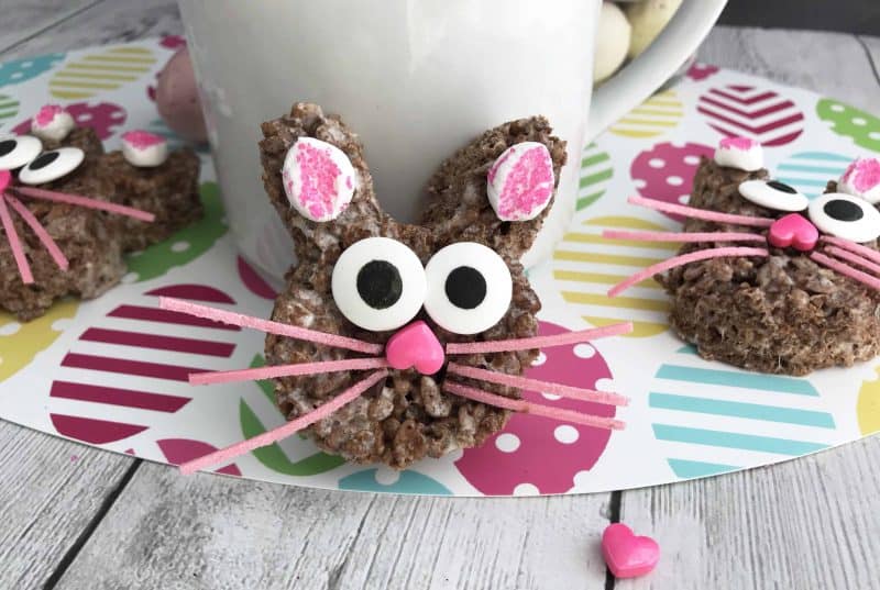 Cocoa Krispy Treats shaped as Easter bunny treats