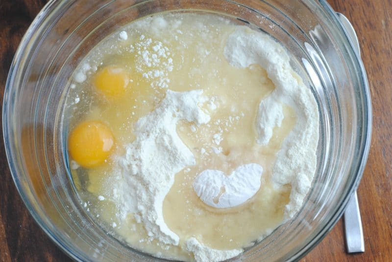 Lemon Cookie ingredients in a mixing bowl. 