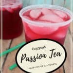 Starbucks Copycat passion tea lemonade recipe with tazo tea