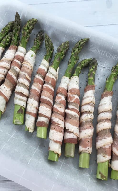 Bacon wrapped asparagus for an easy and delicious side dish recipe. 