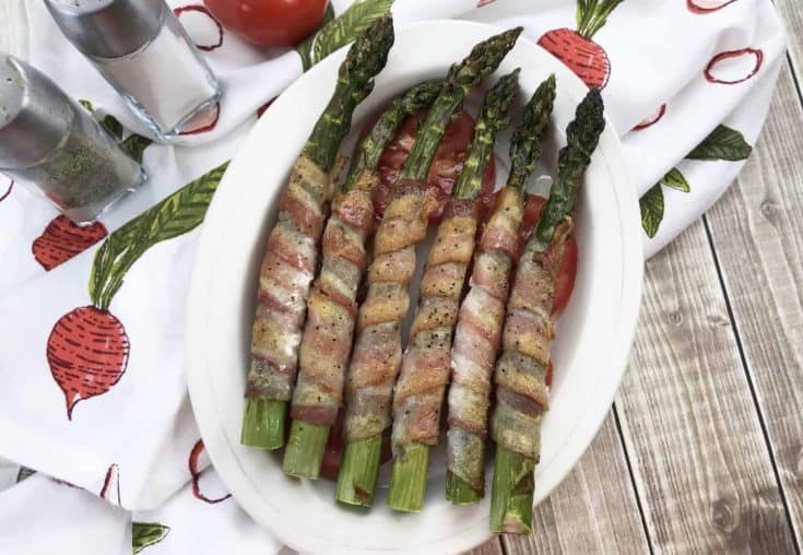 Bacon wrapped asparagus for an easy and delicious side dish recipe.